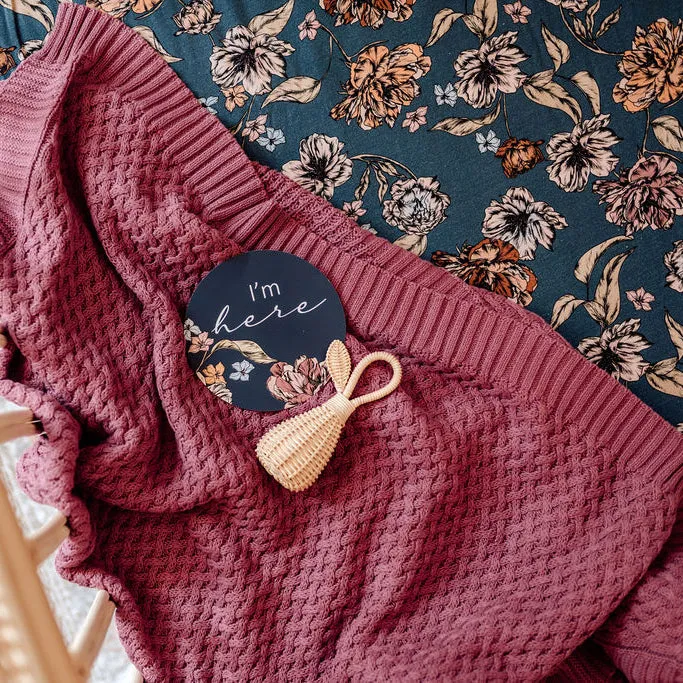 Snuggle Hunny - Organic Diamond Knit Baby Blanket - Mauve