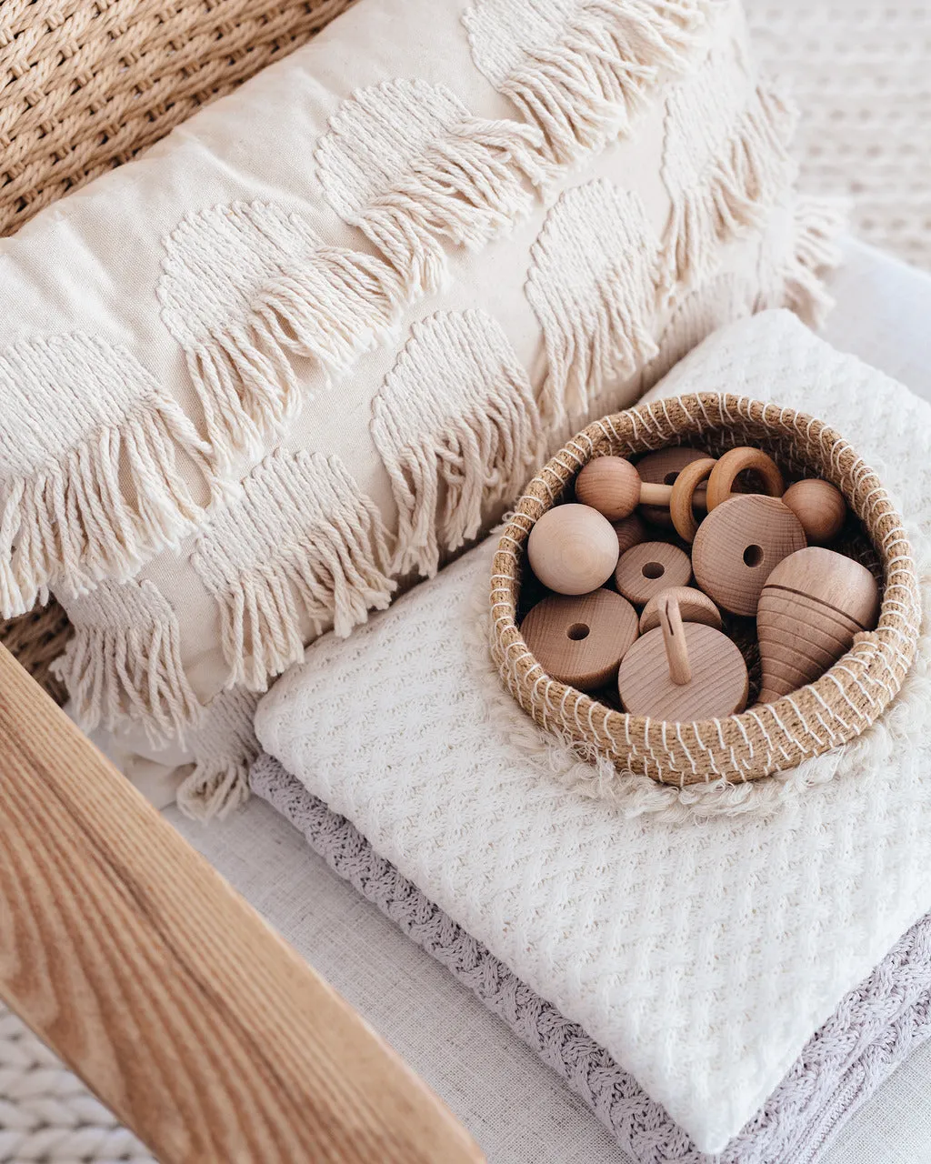 Snuggle Hunny - Organic Diamond Knit Baby Blanket - White