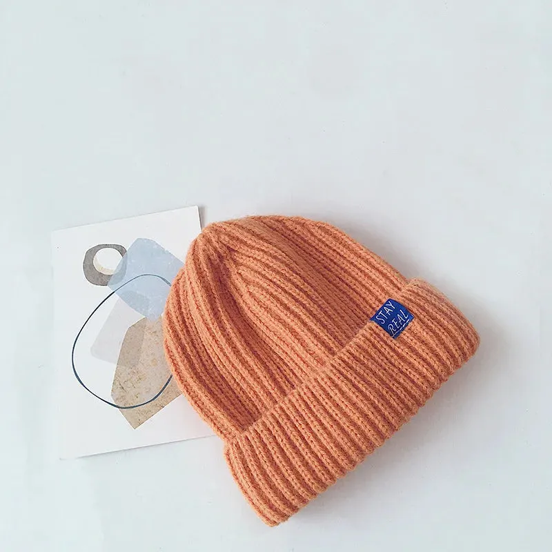 Solid Colour Warm Soft Knitted Hats - Yellow, Green, Pink, Grey, Orange