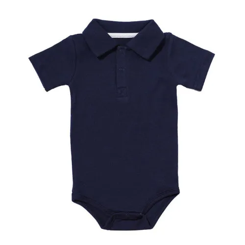 Summer Baby Boy Girl Rompers Turn-down Collar Infant Newborn Cotton