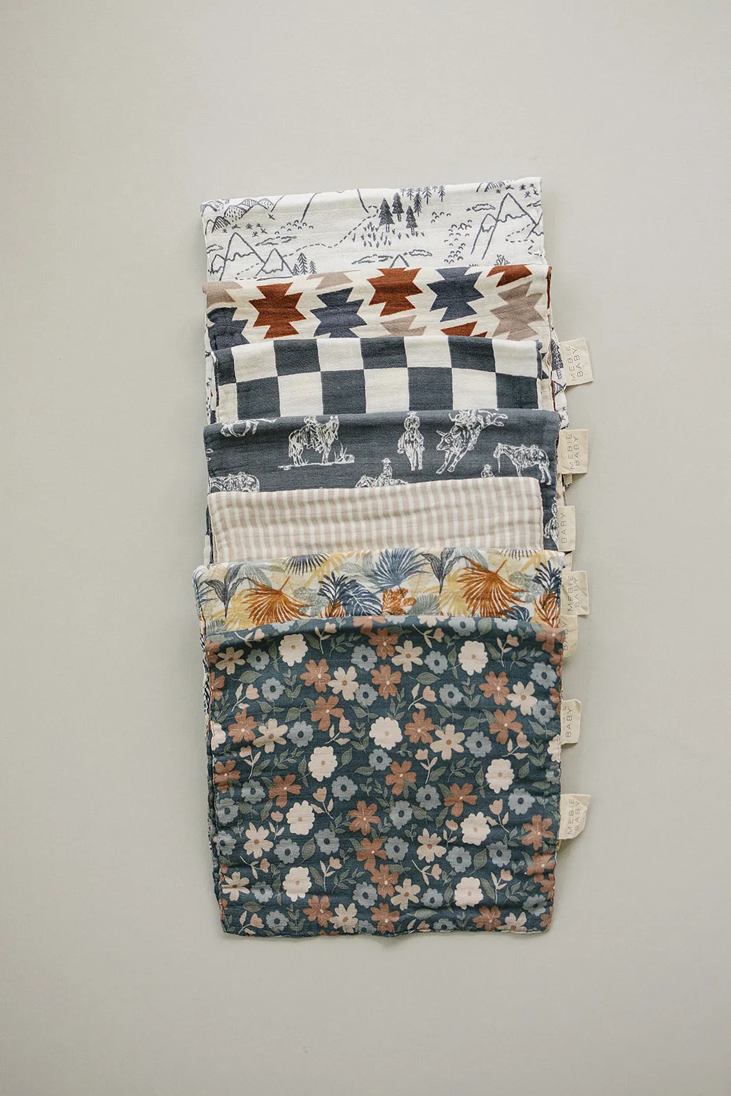 Taupe Stripe Muslin Burp Cloth