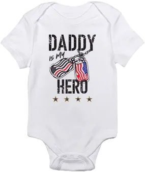 TeeNow - Daddy Is My Hero (Custom Color All Branches) - US Military Inspired Baby Infant Onesie / Bodysuit - Boy / Girl