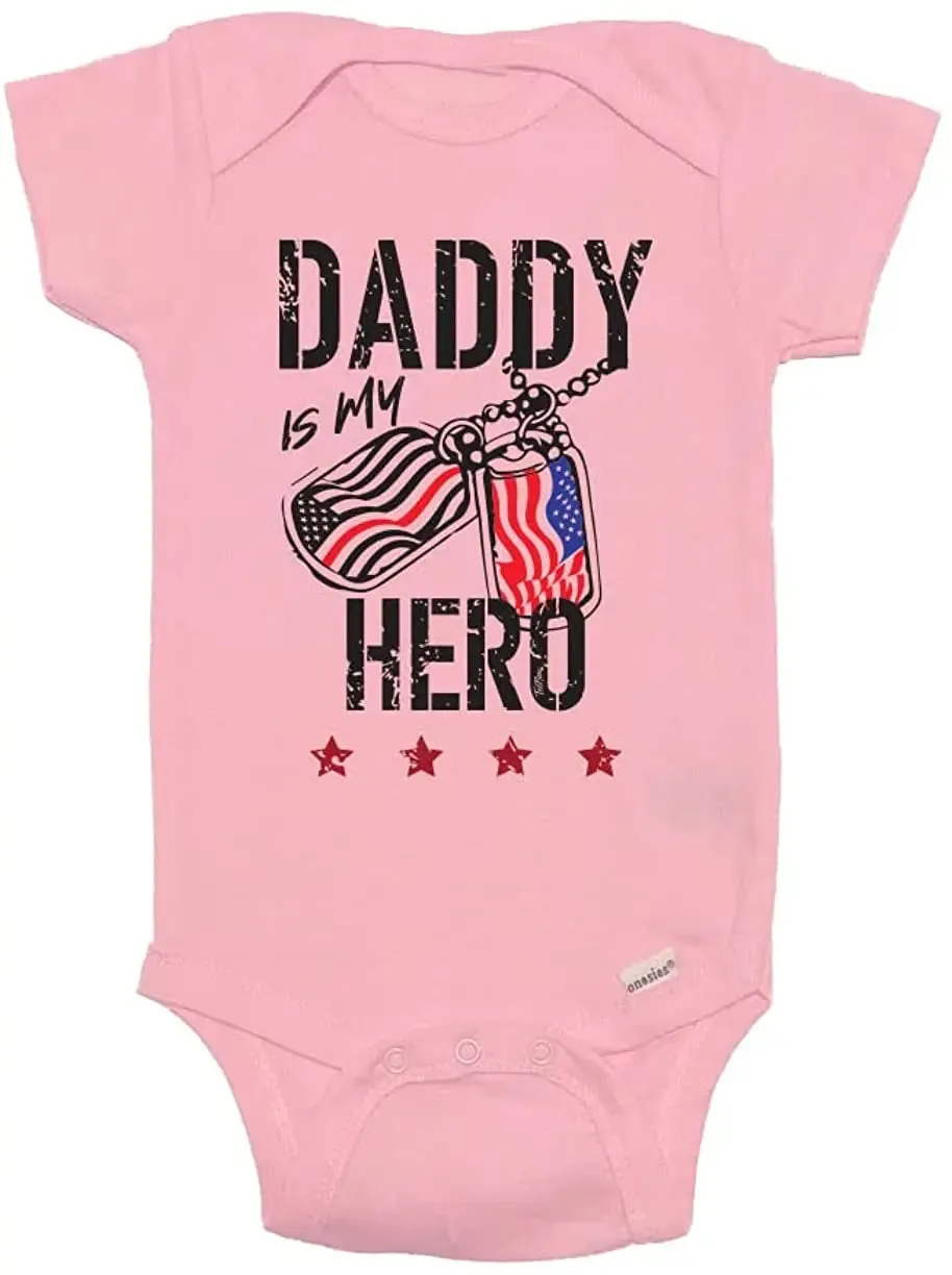 TeeNow - Daddy Is My Hero (Custom Color All Branches) - US Military Inspired Baby Infant Onesie / Bodysuit - Boy / Girl