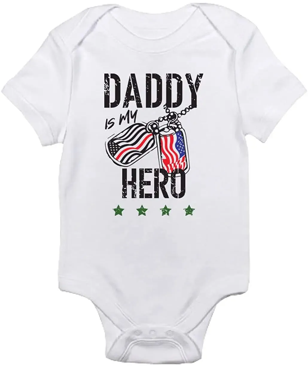 TeeNow - Daddy Is My Hero (Custom Color All Branches) - US Military Inspired Baby Infant Onesie / Bodysuit - Boy / Girl