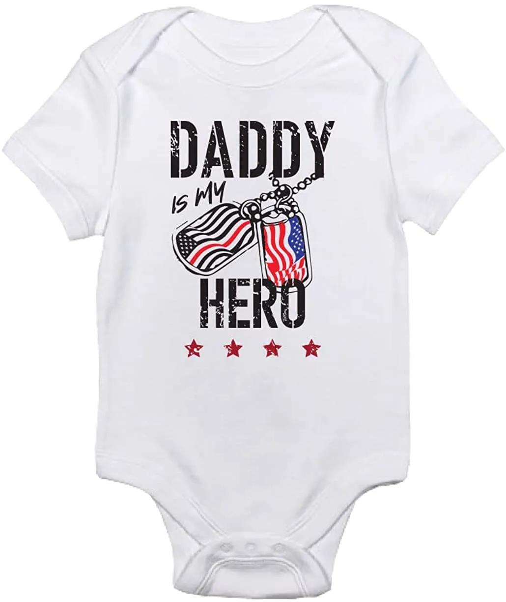 TeeNow - Daddy Is My Hero (Custom Color All Branches) - US Military Inspired Baby Infant Onesie / Bodysuit - Boy / Girl