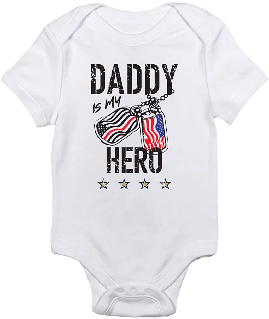 TeeNow - Daddy Is My Hero (Custom Color All Branches) - US Military Inspired Baby Infant Onesie / Bodysuit - Boy / Girl