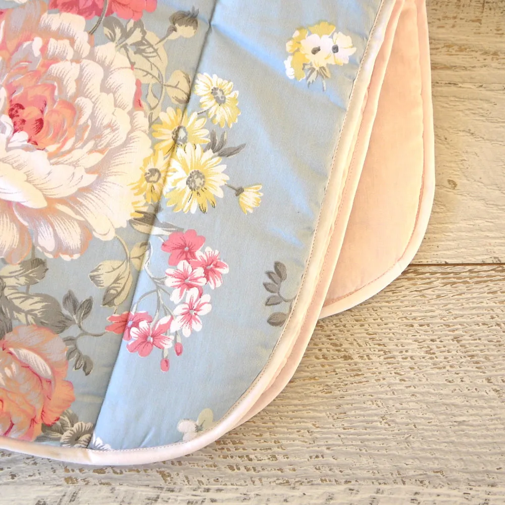 Tilly & Otto Blowsy Blue Couture Cot Quilt