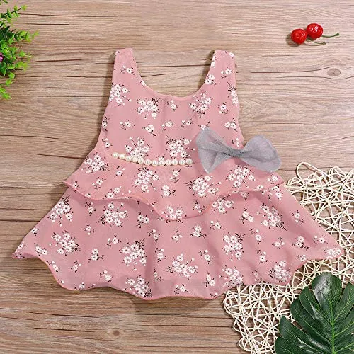 Toddler Kid Baby Girl Clothes Floral Vest T-Shirt Tops  Shorts Pant with Cute Sun Hat 3Pcs Outfits Set (2-3T)