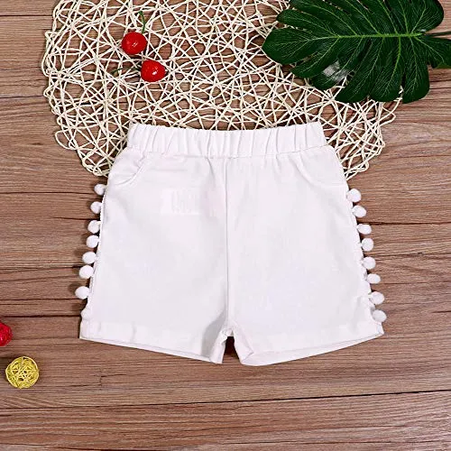 Toddler Kid Baby Girl Clothes Floral Vest T-Shirt Tops  Shorts Pant with Cute Sun Hat 3Pcs Outfits Set (2-3T)