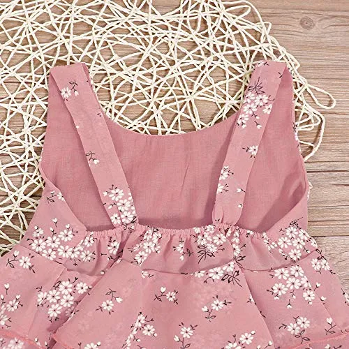 Toddler Kid Baby Girl Clothes Floral Vest T-Shirt Tops  Shorts Pant with Cute Sun Hat 3Pcs Outfits Set (2-3T)