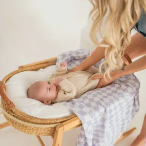 Violet Checked Organic Cotton Baby Swaddle