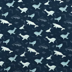 Whales Muslin Swaddle