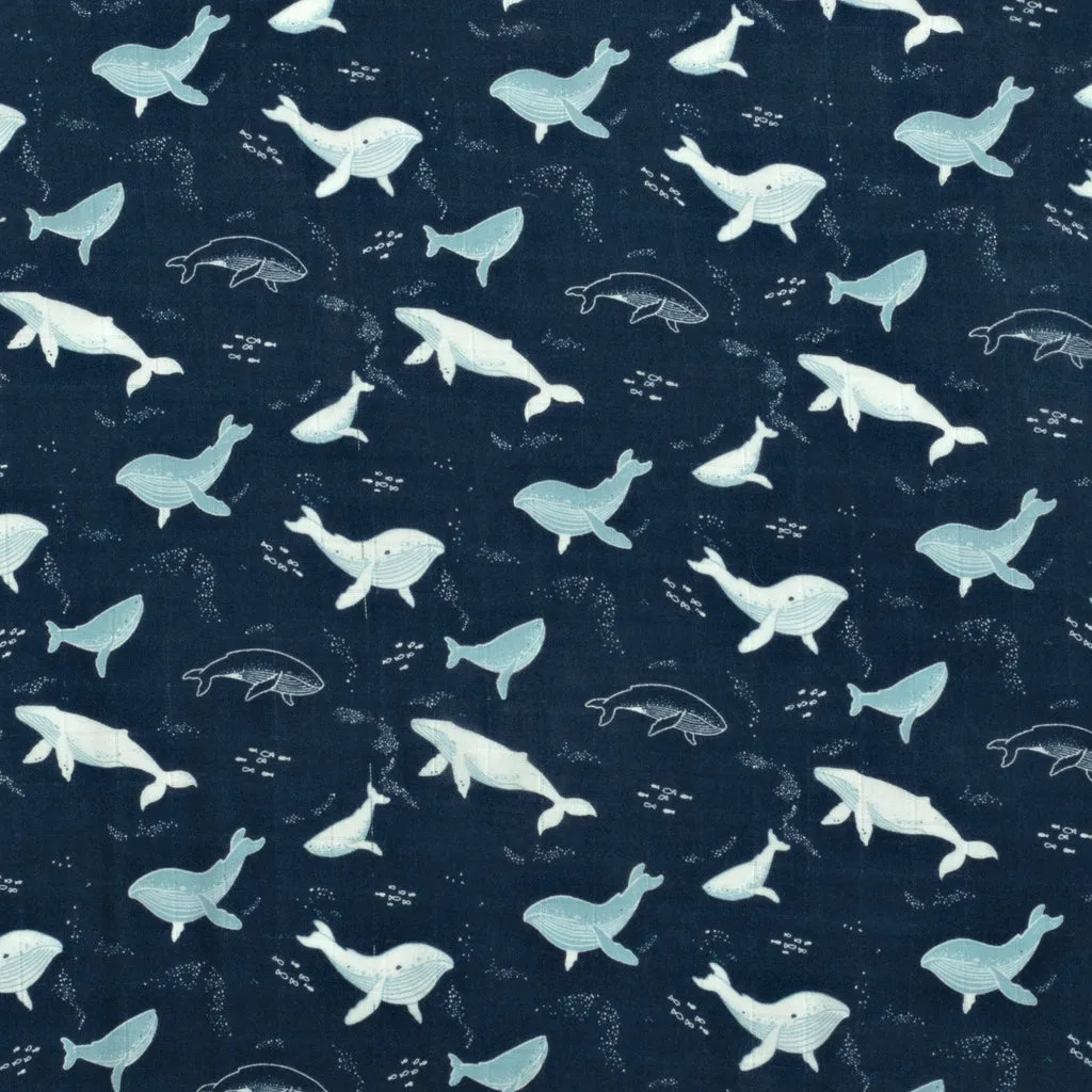 Whales Muslin Swaddle