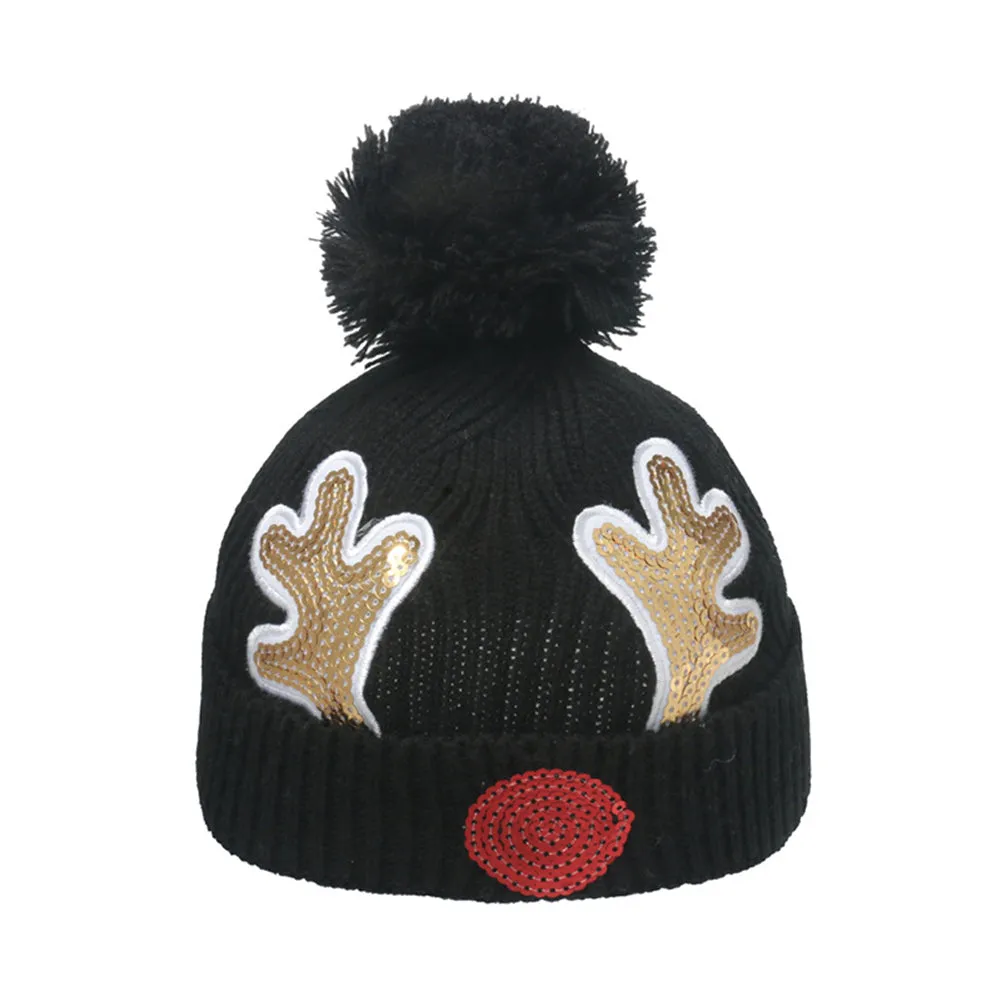 YESFASHION Children Christmas Knitted Hat Winter Hats